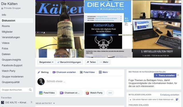 Kälten auf Facebook